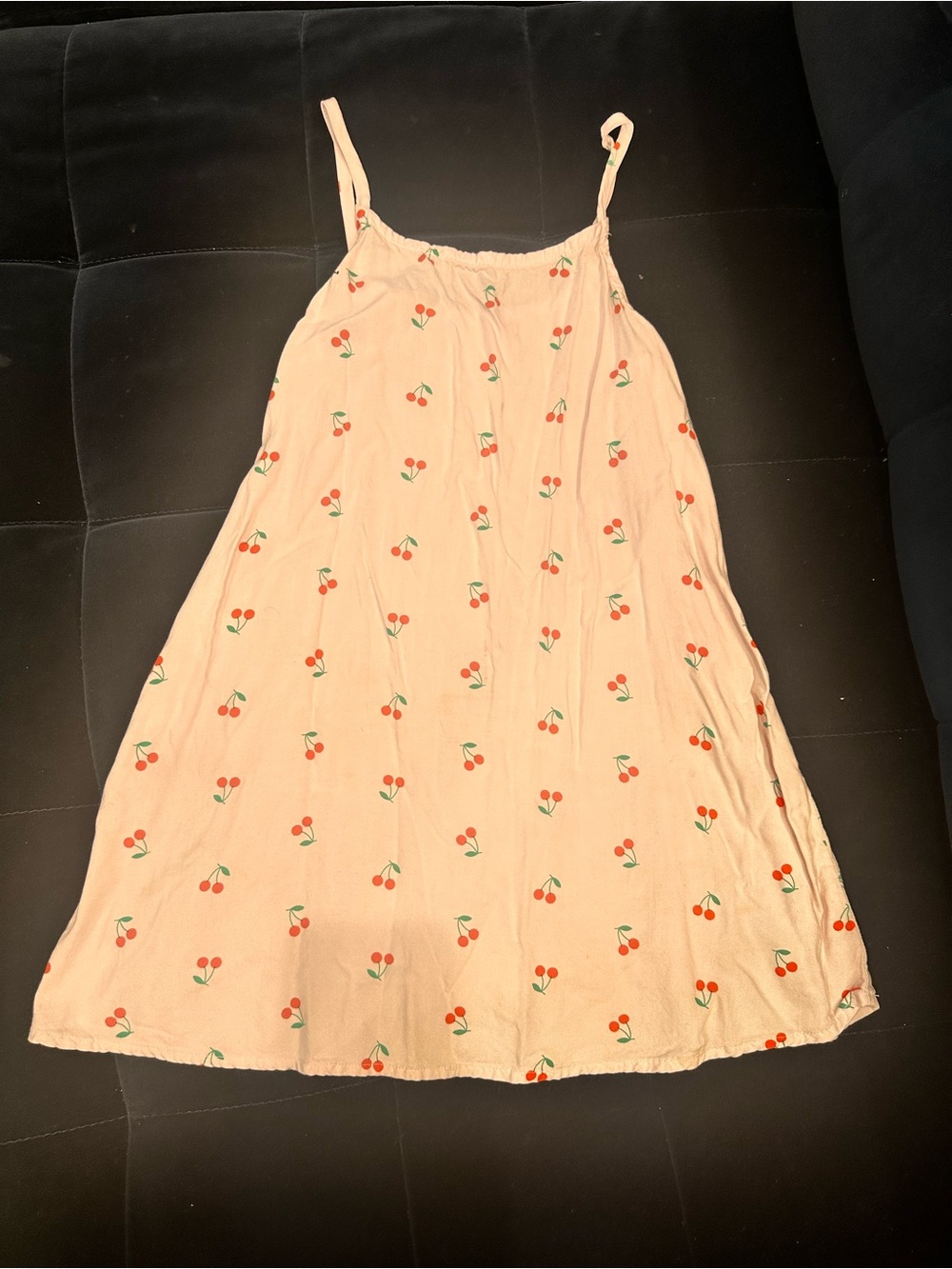 Cat & Jack Peach Cherry Print Spaghetti-Strap Dress